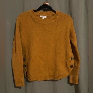 Madewell Mustard Button-Accent Sweater